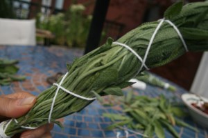 Wrap smudge with string